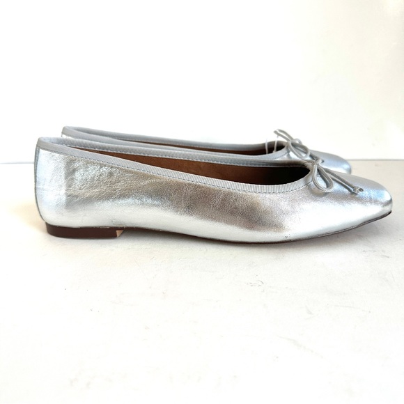 GEOX RESPIRA MARSILEA LEATHER METALLIC SILVER BALLET FLAT NEW!Sz9-9.5/40 - Picture 4 of 12